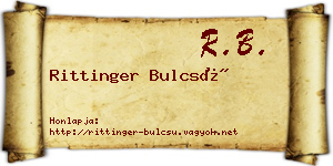 Rittinger Bulcsú névjegykártya