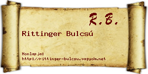 Rittinger Bulcsú névjegykártya